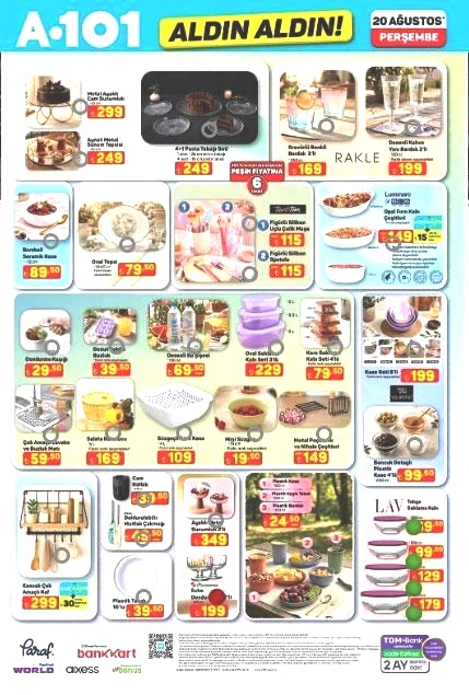 GÜNCEL A101 AKTÜEL KATALOG YENİ ÜRÜNLER: 20 Ağustosta satışta A101de bu hafta hangi ürünler indirime girecek A101 yeni katalog