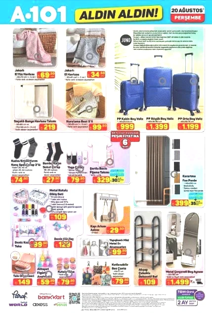 GÜNCEL A101 AKTÜEL KATALOG YENİ ÜRÜNLER: 20 Ağustosta satışta A101de bu hafta hangi ürünler indirime girecek A101 yeni katalog
