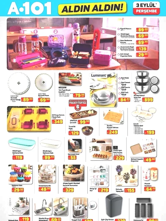 A101 ALDIN ALDIN KATALOĞU BU HAFTA 3 EYLÜL 2026 || A101 aktüel afişi ile yeni neler var A101 broşürü ile çok fonksiyonlu yazıcı, dikiş makinesi, yün kurutma topları, projeksiyonlu çizim ve eğitim masası geliyor